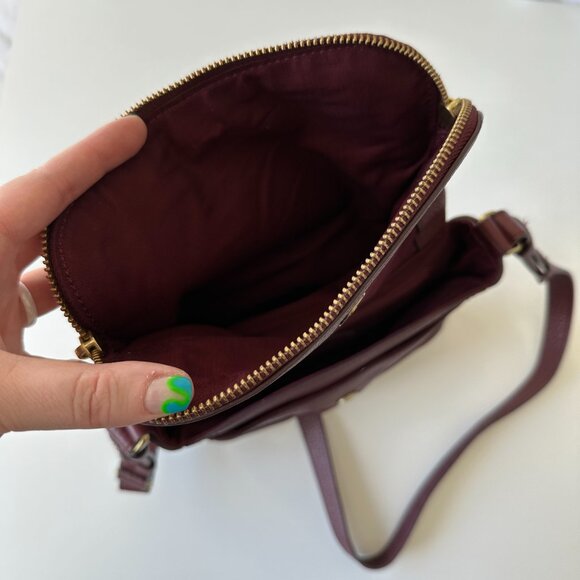 Fossil • Preston Burgundy Wine Leather Flap Crossbody Purse - Picture 15 of 15